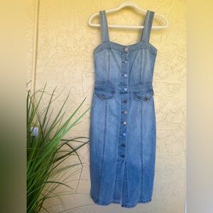 Indigo Rein Blue Denim Button-Down Overall Dress